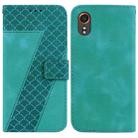 For Samsung Galaxy Xcover7 Seven-shaped Embossed Leather Phone Case(Green) - 1