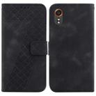 For Samsung Galaxy Xcover7 Seven-shaped Embossed Leather Phone Case(Black) - 1