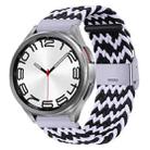 For Samsung Galaxy Watch 6 / 6 Classic Nylon Braided Metal Buckle Watch Band(W Black White) - 1