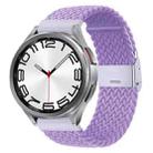 For Samsung Galaxy Watch 6 / 6 Classic Nylon Braided Metal Buckle Watch Band(Light Purple) - 1