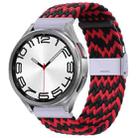 For Samsung Galaxy Watch 6 / 6 Classic Nylon Braided Metal Buckle Watch Band(W Red Black) - 1