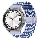 For Samsung Galaxy Watch 6 / 6 Classic Nylon Braided Metal Buckle Watch Band(W Blue White) - 1