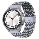 For Samsung Galaxy Watch 6 / 6 Classic Nylon Braided Metal Buckle Watch Band(W Green White) - 1