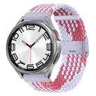 For Samsung Galaxy Watch 6 / 6 Classic Nylon Braided Metal Buckle Watch Band(Z Pink White) - 1