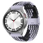 For Samsung Galaxy Watch 6 / 6 Classic Nylon Braided Metal Buckle Watch Band(Z Black Gray) - 1