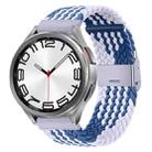 For Samsung Galaxy Watch 6 / 6 Classic Nylon Braided Metal Buckle Watch Band(Z Blue White) - 1