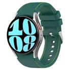 For Samsung Galaxy Watch 6 / 6 Classic Leather Silicone Watch Band(Dark Green) - 1