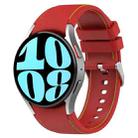 For Samsung Galaxy Watch 6 / 6 Classic Leather Silicone Watch Band(Red) - 1