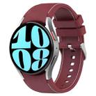 For Samsung Galaxy Watch 6 / 6 Classic Leather Silicone Watch Band(Wine Red) - 1