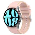 For Samsung Galaxy Watch 6 / 6 Classic Leather Silicone Watch Band(Light Pink) - 1