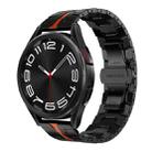 For Samsung Galaxy Watch 6 / 6 Classic Stainless Steel Metal Watch Band(Black Red) - 1