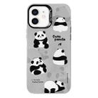 For iPhone 12 Electroplated Silver Series PC Protective Phone Case(Grey Panda) - 1