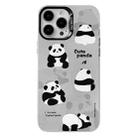 For iPhone 12 Pro Max Electroplated Silver Series PC Protective Phone Case(Grey Panda) - 1