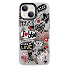 For iPhone 13 Electroplated Silver Series PC Protective Phone Case(Love Writing) - 1