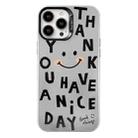For iPhone 13 Pro Max Electroplated Silver Series PC Protective Phone Case(Cute Smiley Face) - 1