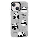 For iPhone 14 Electroplated Silver Series PC Protective Phone Case(Grey Panda) - 1