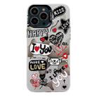 For iPhone 14 Pro Max Electroplated Silver Series PC Protective Phone Case(Love Writing) - 1