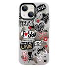 For iPhone 15 Electroplated Silver Series PC Protective Phone Case(Love Writing) - 1