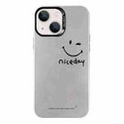 For iPhone 15 Electroplated Silver Series PC Protective Phone Case(Simple Smiley Face) - 1