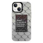 For iPhone 15 Electroplated Silver Series PC Protective Phone Case(Creative Text B) - 1