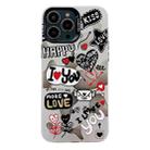 For iPhone 15 Pro Electroplated Silver Series PC Protective Phone Case(Love Writing) - 1