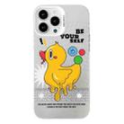For iPhone 15 Pro Electroplated Silver Series PC Protective Phone Case(Duck) - 1