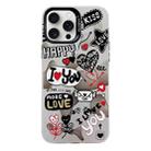 For iPhone 16 Pro Max Electroplated Silver Series PC Protective Phone Case(Love Writing) - 1