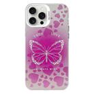 For iPhone 16 Pro Max Electroplated Silver Series PC Protective Phone Case(Pink Butterfly) - 1