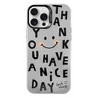 For iPhone 16 Pro Max Electroplated Silver Series PC Protective Phone Case(Cute Smiley Face) - 1