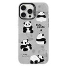 For iPhone 16 Pro Electroplated Silver Series PC Protective Phone Case(Grey Panda) - 1