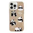 For iPhone 16 Pro Electroplated Silver Series PC Protective Phone Case(Brown Panda) - 1