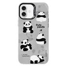 For iPhone 16 Plus Electroplated Silver Series PC Protective Phone Case(Grey Panda) - 1