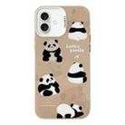 For iPhone 16 Plus Electroplated Silver Series PC Protective Phone Case(Brown Panda) - 1