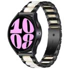 For Samsung Galaxy Watch 6 / 6 Classic Three Bead Resin Metal Watch Band(Black White) - 1