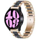 For Samsung Galaxy Watch 6 / 6 Classic Three Bead Resin Metal Watch Band(Rose Gold Blue) - 1