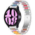 For Samsung Galaxy Watch 6 / 6 Classic Three Bead Resin Metal Watch Band(Silver Rainbow) - 1