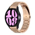 For Samsung Galaxy Watch 6 / 6 Classic Three Bead Stainless Steel Watch Band(Rose Gold) - 1