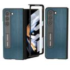 For Samsung Galaxy Z Fold5 Integrated Genuine Leather Xiaoya Series Phone Case with Holder(Dark Green) - 1