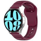 For Samsung Galaxy Watch 6 / 6 Classic Pockmark Texture Reverse Buckle Silicone Watch Band(Wine Red) - 1