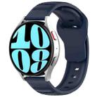 For Samsung Galaxy Watch 6 / 6 Classic Pockmark Texture Reverse Buckle Silicone Watch Band(Midnight Blue) - 1