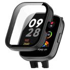 For Xiaomi Mi Watch Lite 3 PC + Tempered Film Integrated Watch Protective Case(Black) - 1