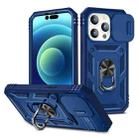 For iPhone 15 Pro Max Sliding Camshield Holder Phone Case(Blue) - 1