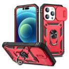 For iPhone 15 Pro Sliding Camshield Holder Phone Case(Red+Black) - 1