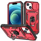 For iPhone 15 Sliding Camshield Holder Phone Case(Red+Black) - 1