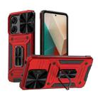 For Xiaomi Redmi Note 13 5G Camshield Robot TPU Hybrid PC Phone Case(Red) - 1