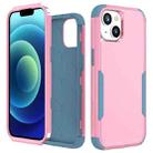 For iPhone 15 Commuter Shockproof TPU + PC Phone Case(Pink+Grey Green) - 1