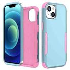 For iPhone 15 Plus Commuter Shockproof TPU + PC Phone Case(Grey Green+Pink) - 1