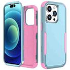 For iPhone 15 Pro Commuter Shockproof TPU + PC Phone Case(Grey Green+Pink) - 1