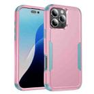 For iPhone 16 Pro Max Commuter Shockproof TPU + PC Phone Case(Pink+Grey Green) - 1