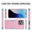 For iPhone 16 Pro Max Commuter Shockproof TPU + PC Phone Case(Pink+Grey Green) - 3